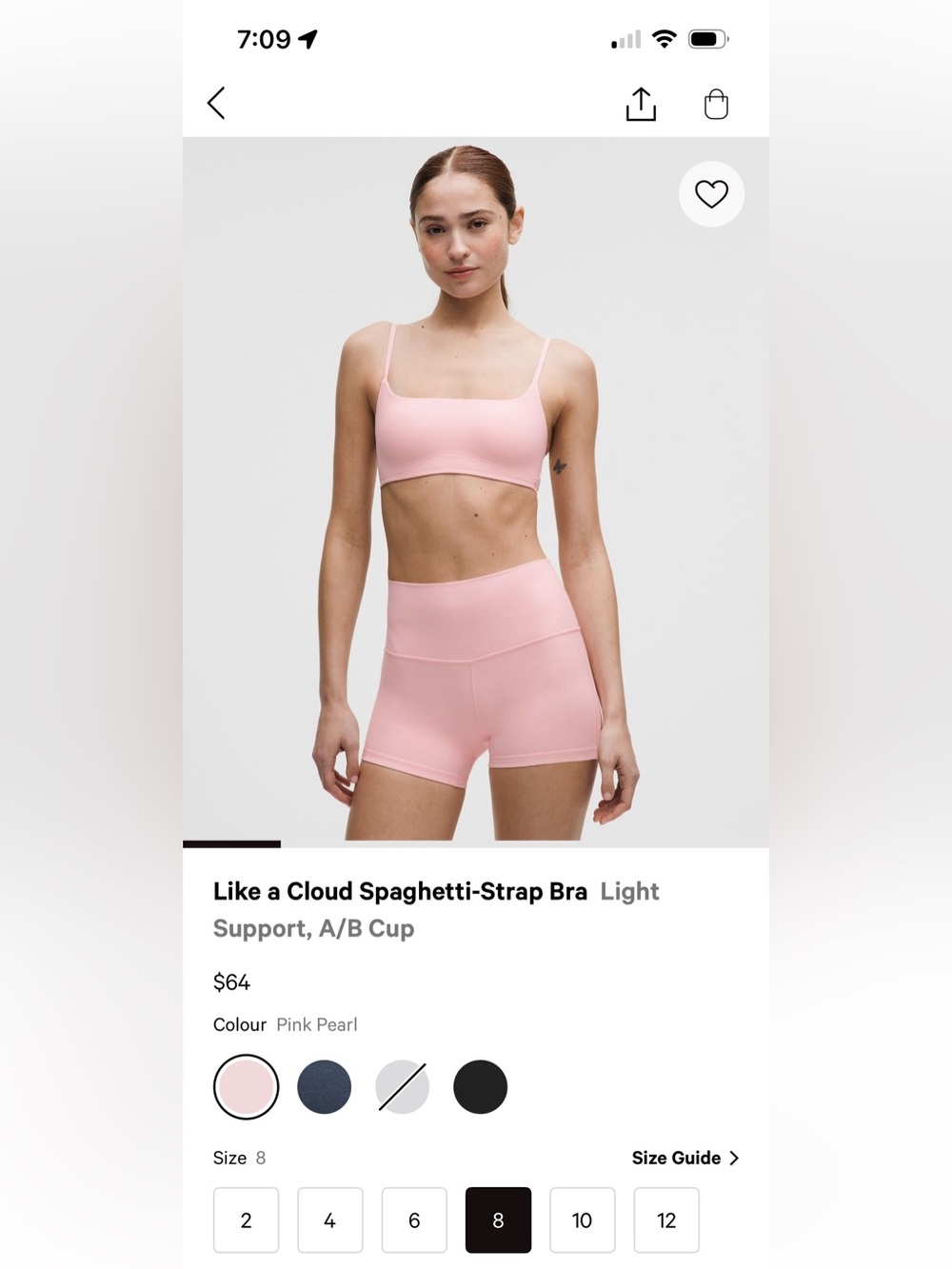 Lululemon like a cloud spaghetti strap bra (light support)